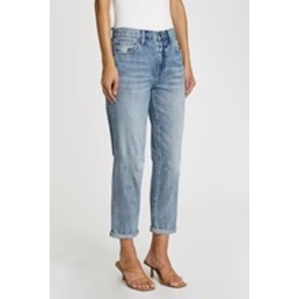Pistola Presley 90s High Rise Straight Leg Distressed Jeans Blue Size 29